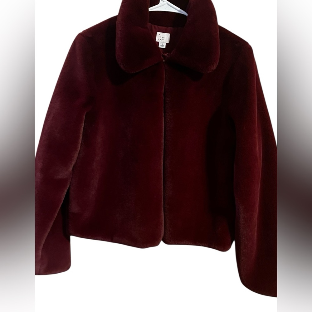 a new day Deep Red Teddy Jacket